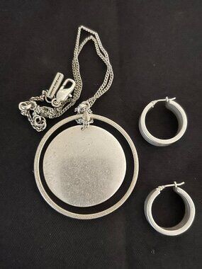 Kenneth Cole Tin or Aluminum Necklace and Earring Set